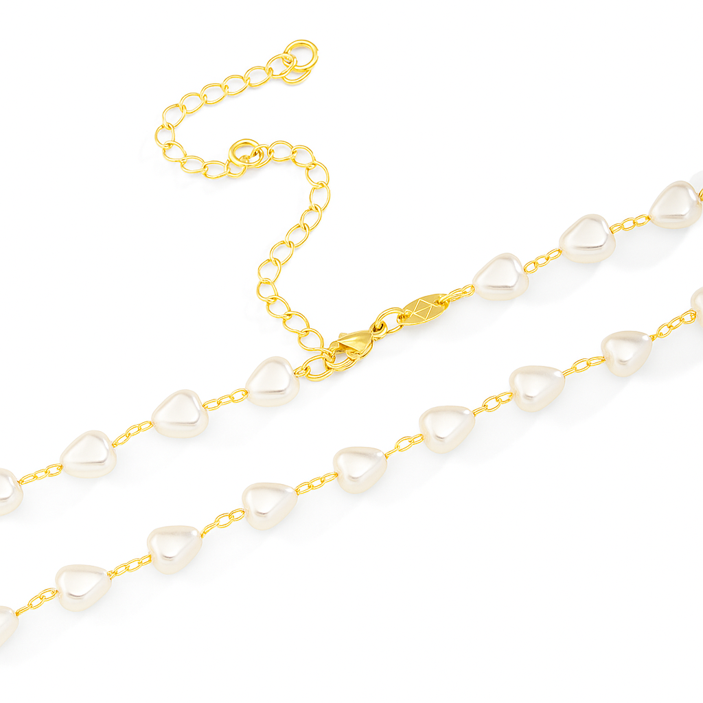 Naty- Heart Pearl Choker Necklace