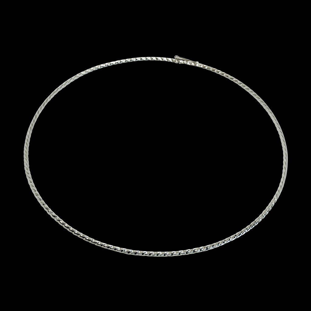 Twisted Rigid Silver Choker