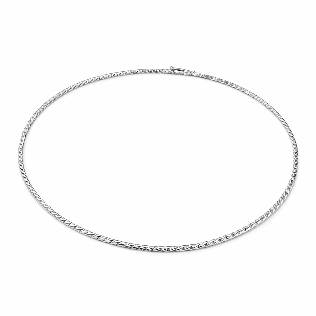 Twisted Rigid Silver Choker