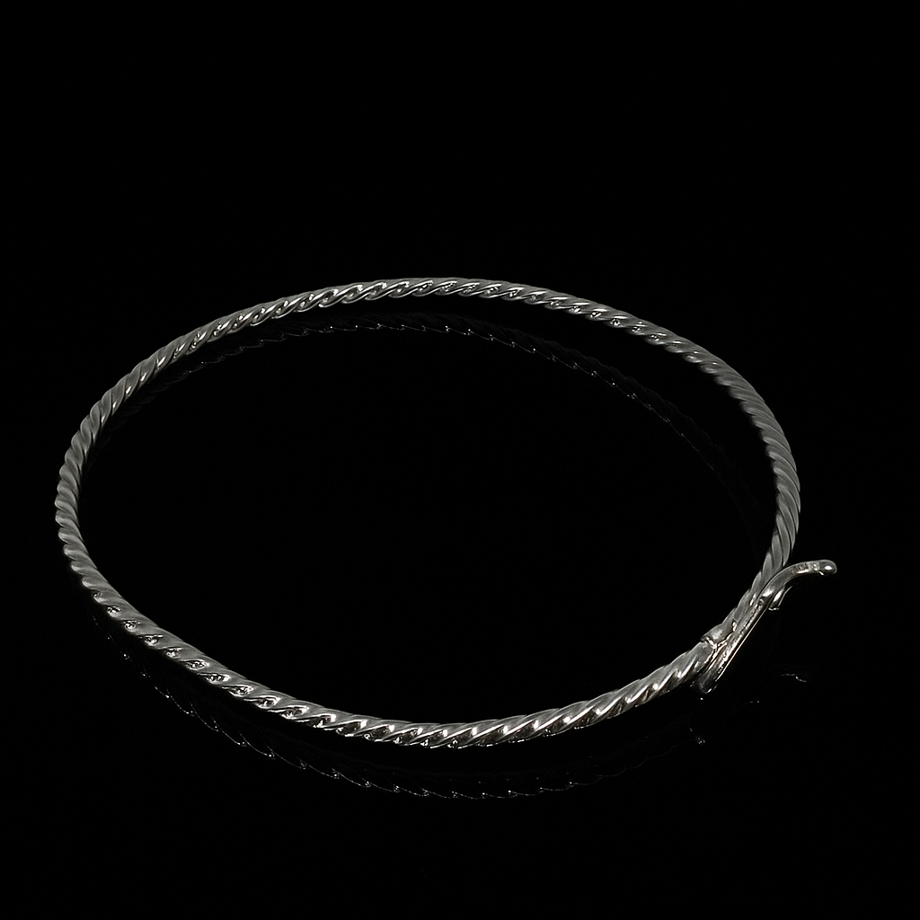 Twisted Silver Bangle