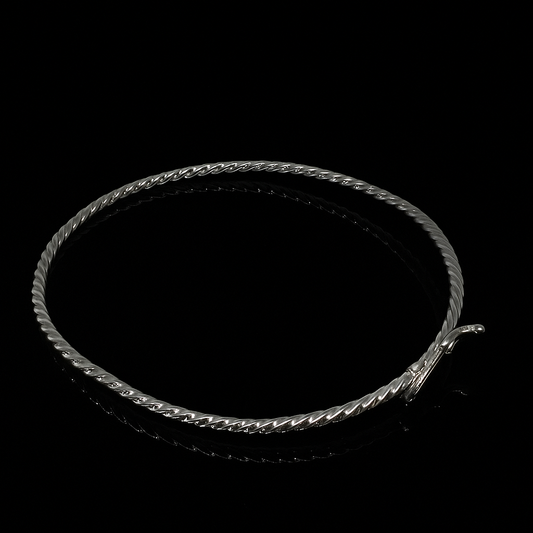 Twisted Silver Bangle