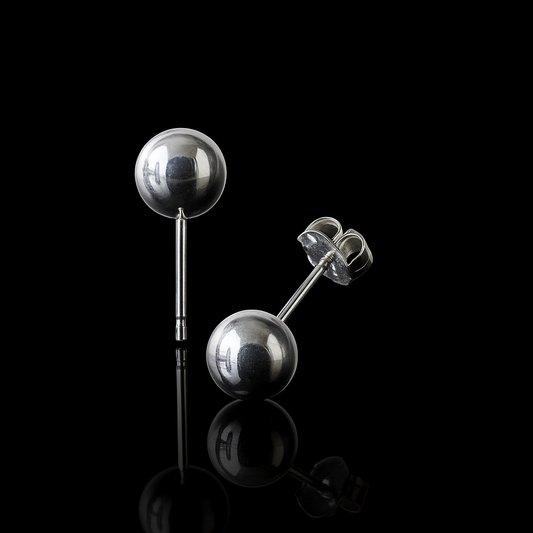 Silver Ball Stud Earrings