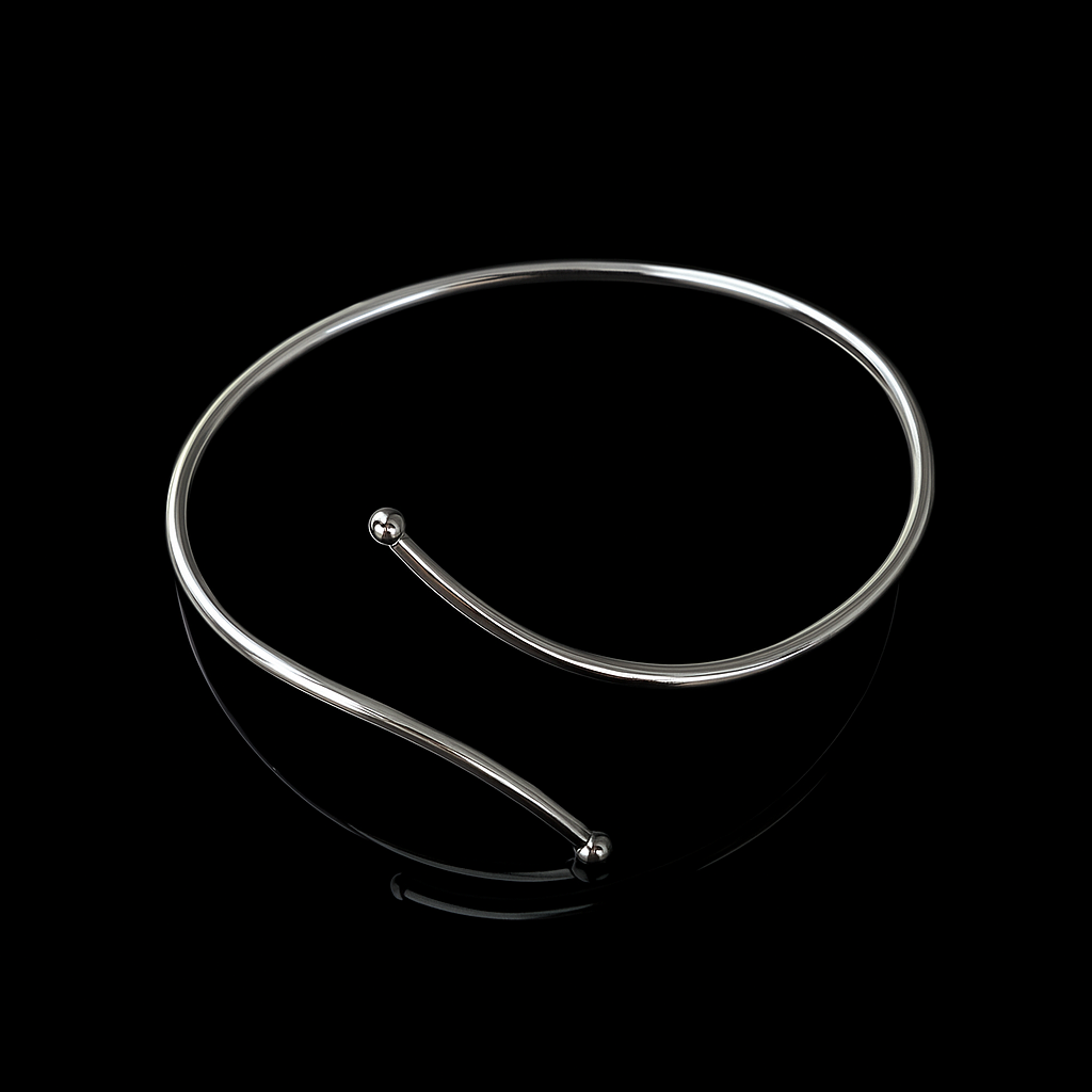Wave Silver Open Bangle