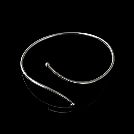 Wave Silver Open Bangle