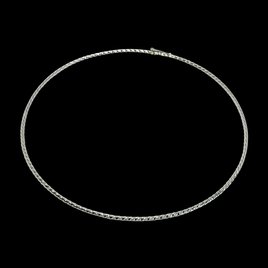 Twisted Rigid Silver Choker