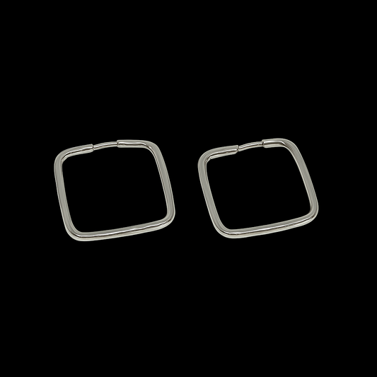 Mel- Silver Square Hoop Earrings