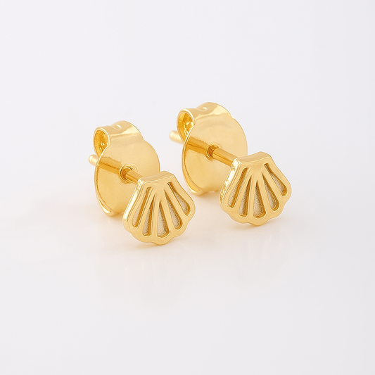 Mini Gold Seashell Earrings