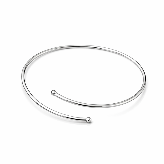 Minimal Silver Open Bangle