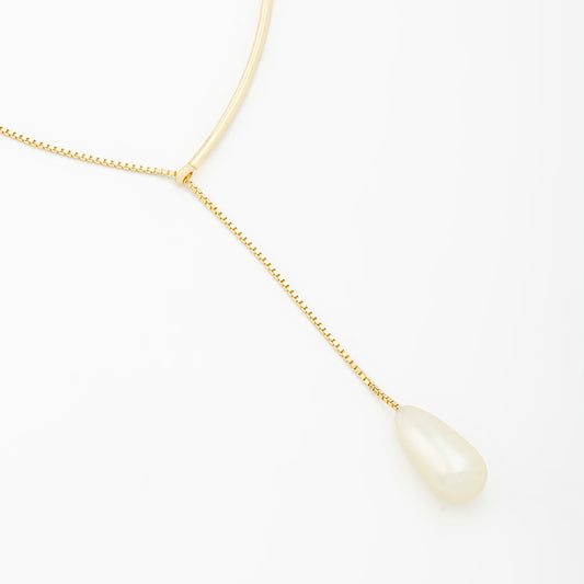 Pearl Drop Lariat Necklace