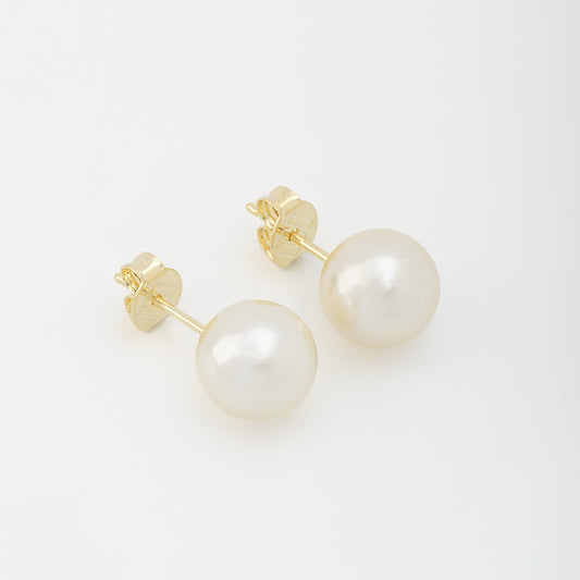 Classic Gold Pearl Earrings